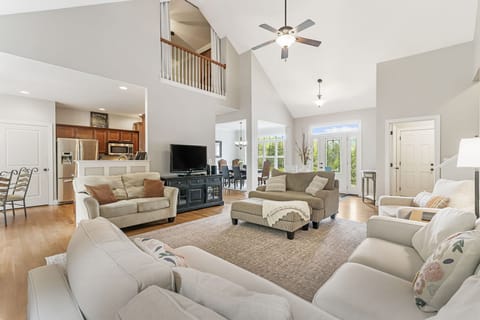 Sink into comfort in this elegant and spacious living room.