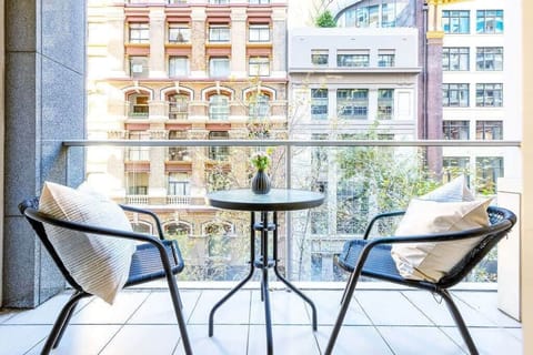 A balcony with a setting.