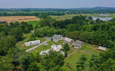 arial view of the farm