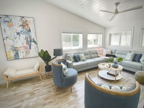 Living room with plenty of seating. 