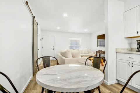 This dining space is designed to comfortably accommodate 4 guests