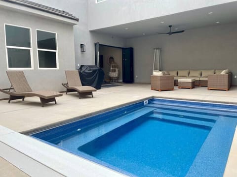 Private courtyard with small pool