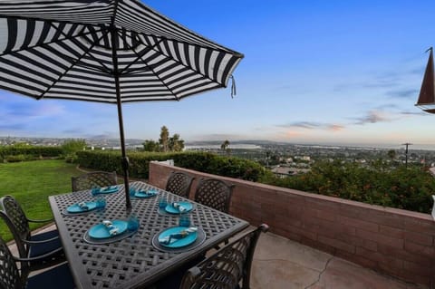 Outdoor dining area with panoramic views