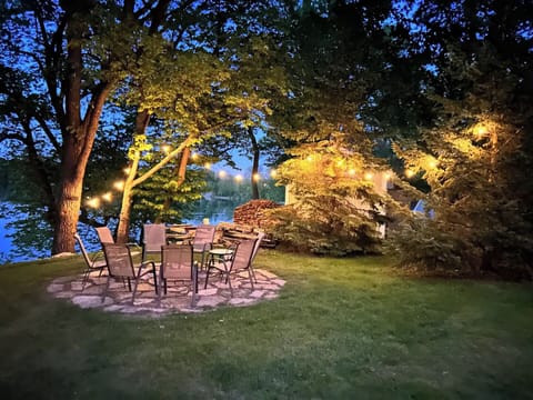 Fire pit vibes at dusk