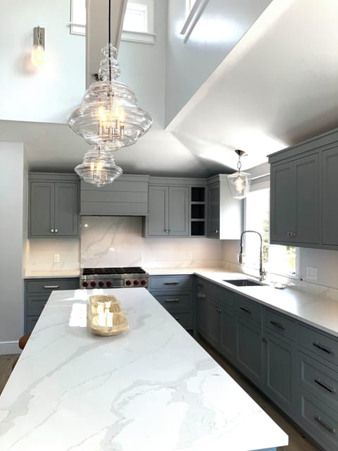 Kitchen with Wolf range, Sub Zero refrigerator, dishwasher, garbage disposal,