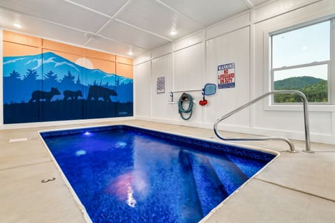 A talented local artist painted the mural in the pool room 