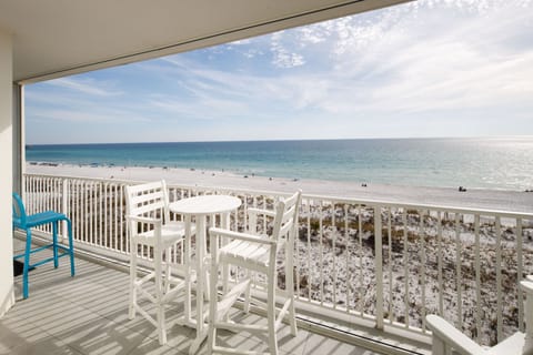 View from the balcony - This view is unbelievable! Picture yourself sitting in one of these comfortable chairs watching the marine wild life go by  while sipping your morning beverage!