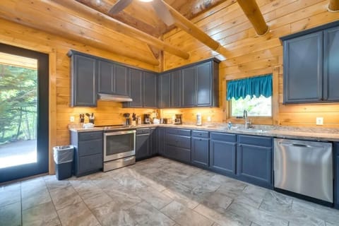 Indoors, Hardwood, Stained Wood, Kitchen, Microwave