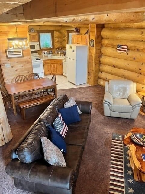 Indoors, Appliance, Refrigerator, Hardwood, Stained Wood