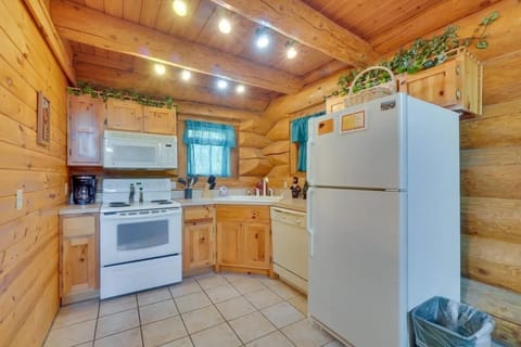 Indoors, Hardwood, Stained Wood, Refrigerator, Microwave