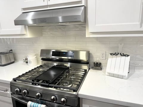 Gas stove with griddle~