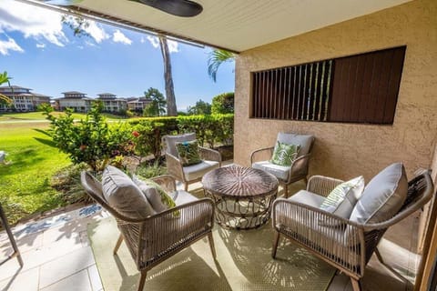 Enjoy sunsets and morning coffee on this large lanai.