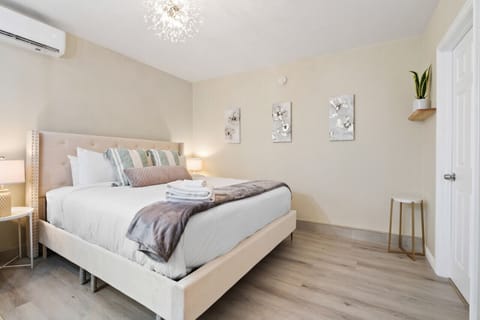 Our spacious bed area features a luxurious king bed and split AC for your comfort. #TravelSGV