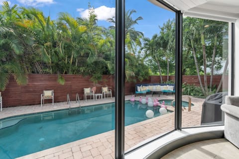 Our property sits on a spacious 5,967 sqft lot, featuring a refreshing swimming pool to escape the Florida sun and a hot tub perfect for relaxing with a drink and sharing laughs.