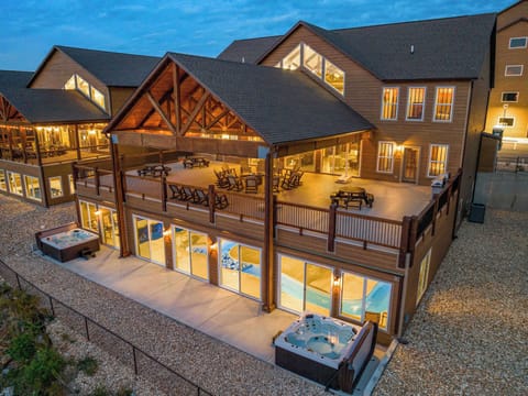 2200 square-foot back deck with private pool and lazy river underneath