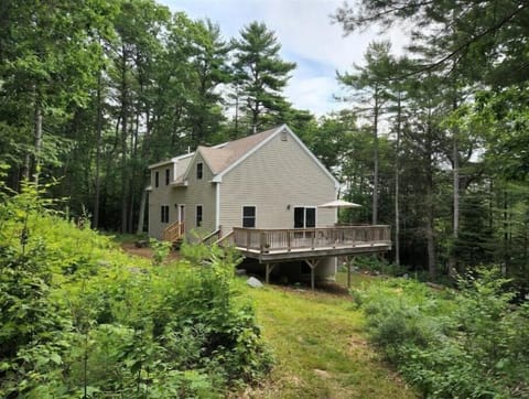 South and back side of house with large deck off the Great Room.