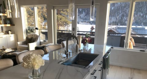 Kitchen with winter view of the Valley Floor