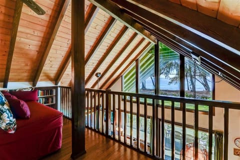 The upstairs loft as vast ocean views, and is the perfect spot to relax as you read a book.