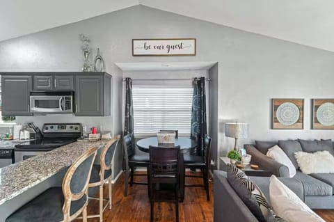 Table seating for breakfast, dinner, and family or friends.