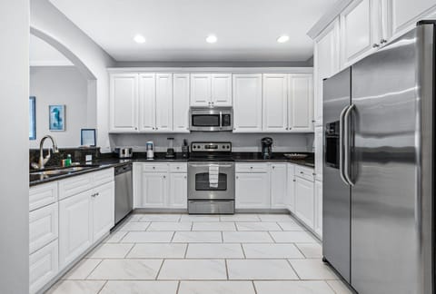Kitchen with stainless steel appliances!