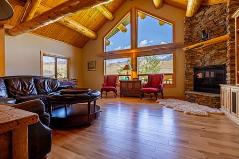 Cozy fireplace is perfect for cooler evenings