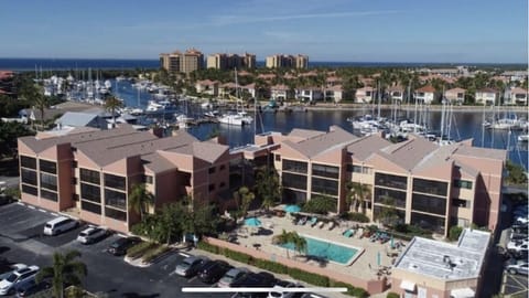 Condo sits at the heart of the marina.
