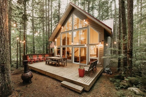 Architecture, Building, House, Cabin, Chair