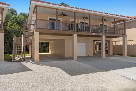 The front side of the beautiful 3 BR, 2 BA Tarpon on stilts