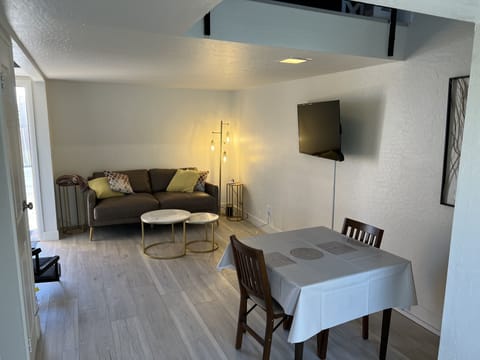 Bright and Open Living Room with Smart TV
