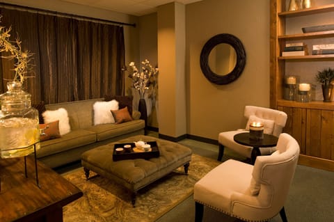 Relax in the waiting room of the on-site spa.