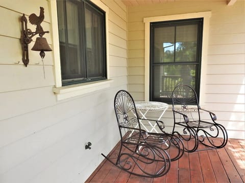Sitting area on back porch