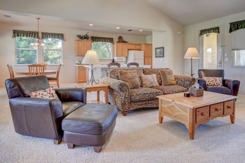 Living room with high ceilings