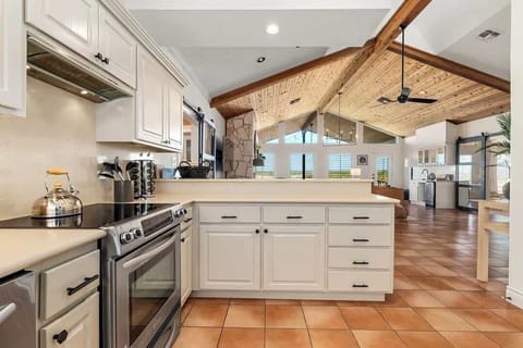 The open floor plan allows home chefs to stay a part of the action as they whip up a memorable meal.