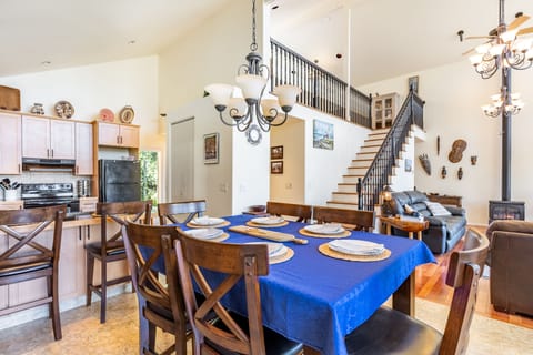 Elegant dining space adjacent to living space