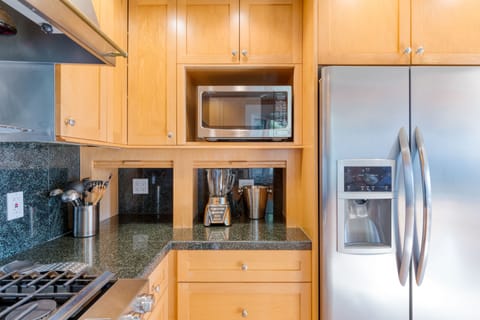 A well-equipped kitchen.