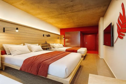 Stretch out together in a spacious room with bold design.
