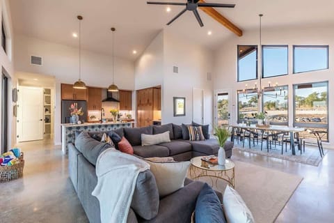 Spacious cozy couch to accommodate all.