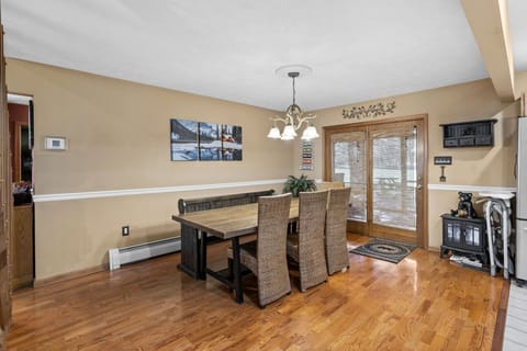 Enjoy our spacious dining area right off our outdoor enclosed dining space!