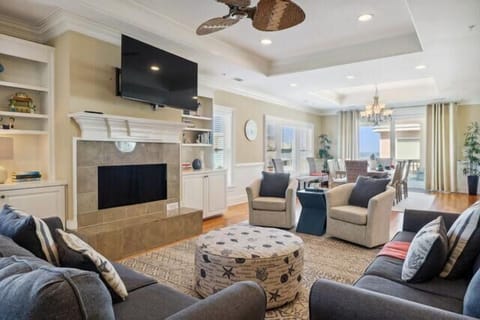 Our VAST top-floor living space with classy decor & so much space to spread out & relax.