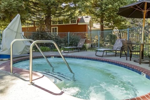 Relax poolside with a soothing soak and shaded lounge spots.