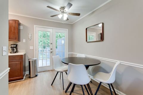 The kitchen table has been updated to a larger table.