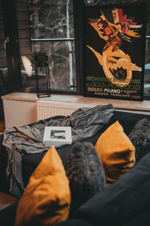 A modern living room with elegant details. The perfect place to relax near the beach, Lake Resko, and coastal forests.