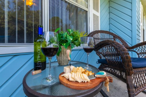 Relax in the front of the house with a glass of wine on the front patio.