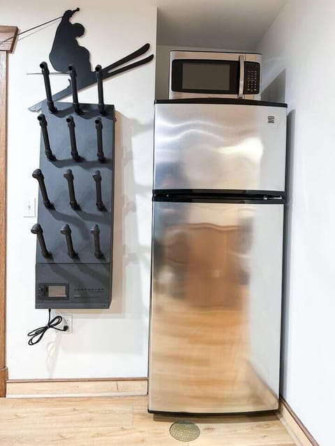Boot dryer and second full-size fridge for extra food and beverage