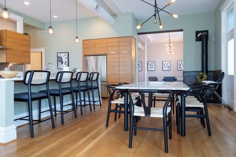 Gather the family for home cooked meal in this stylish dining area