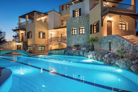 Magical Private Pool Ambiance Under Soft Evening Lights