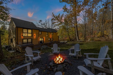 Twilight Photo of Our Beautiful Vacation Home: Where Tranquility Meets Elegance.