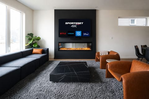 Main Floor Living Room | Fireplace | Sportsnet4K | Netflix | Crave | Prime | Disney + | Sofa | Accent Chairs