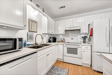Freshly remodeled kitchen with all white appliances and anything you may need!
