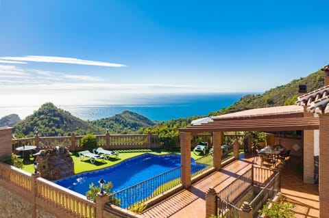 Private pool and terrace with sea views